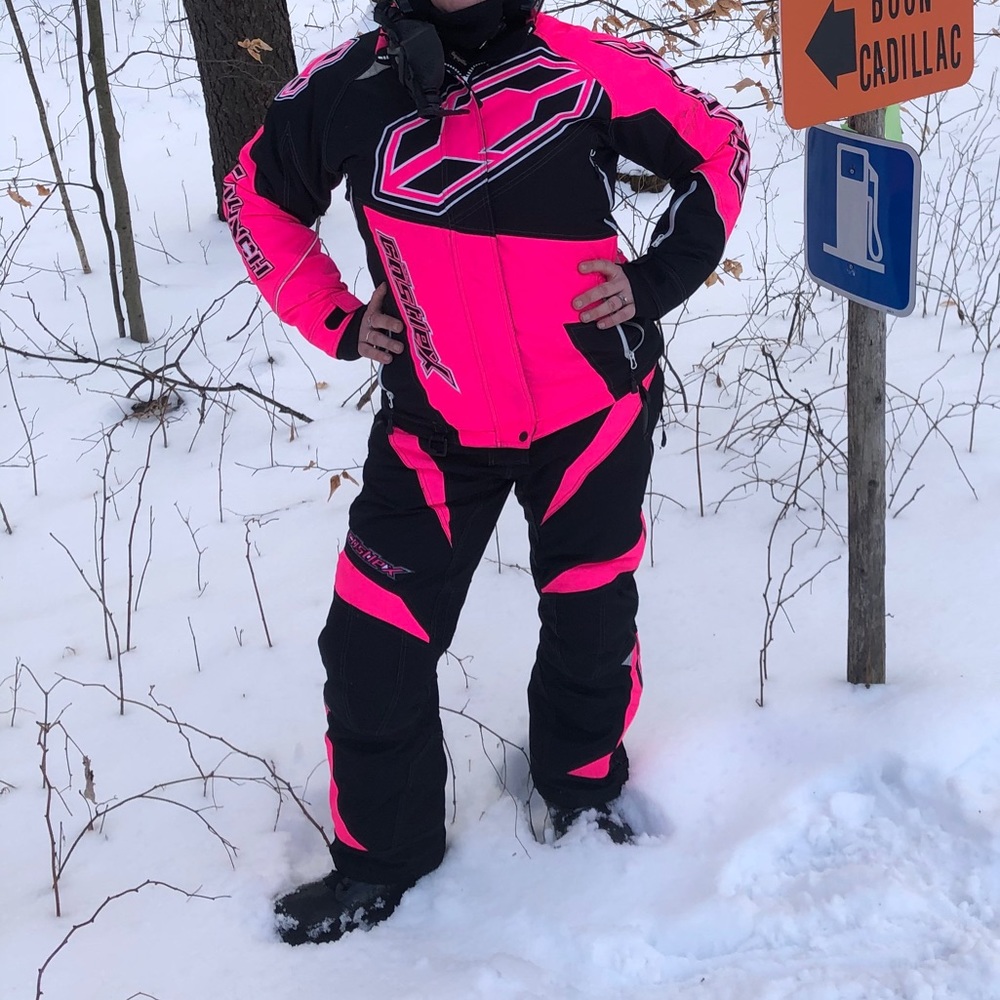 Women’s Castle X Snowmobiling jacket and bibs